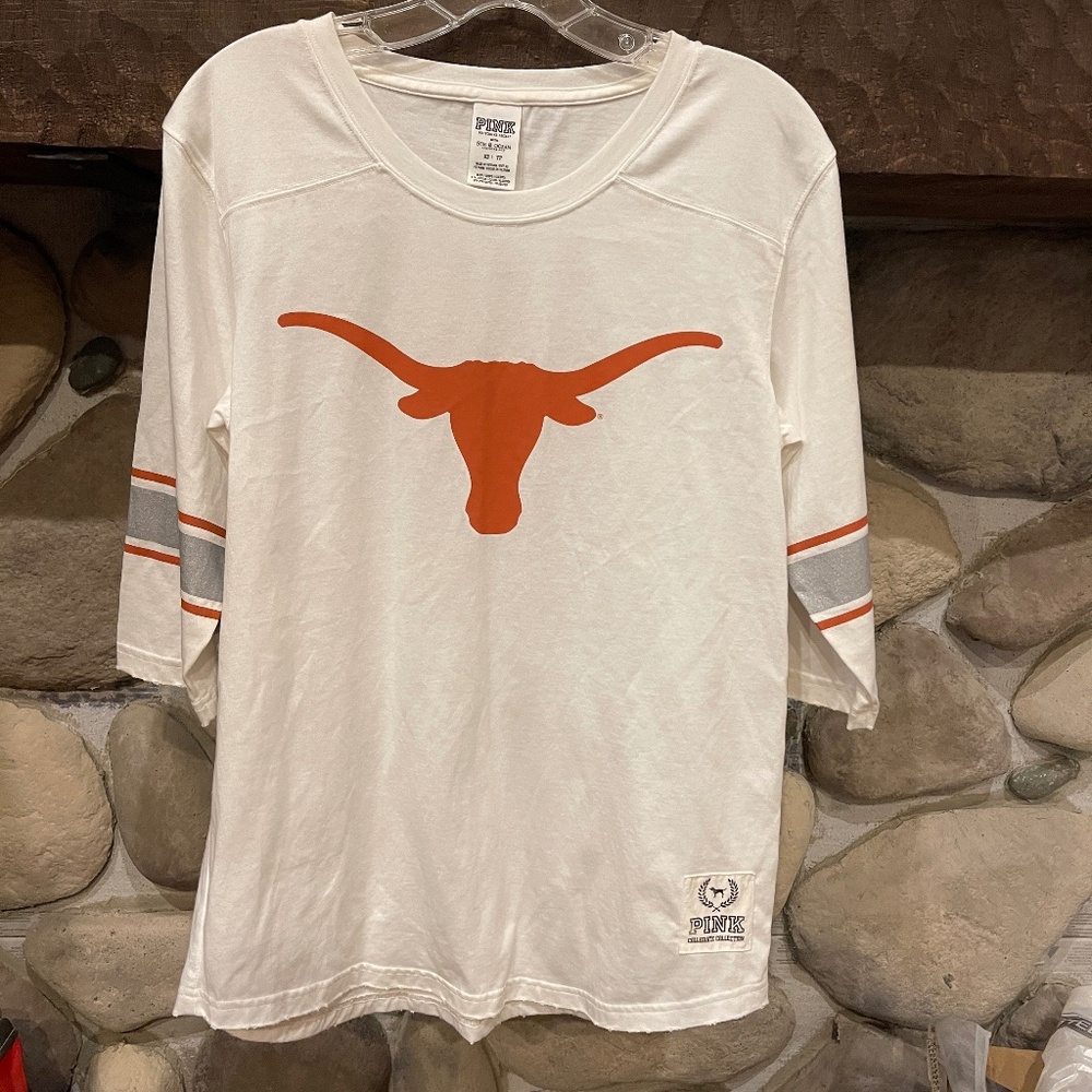 UT Texas Longhorns Jersey Pink/5th & Ocean Collab Top Shirt XS Collegiate 1883